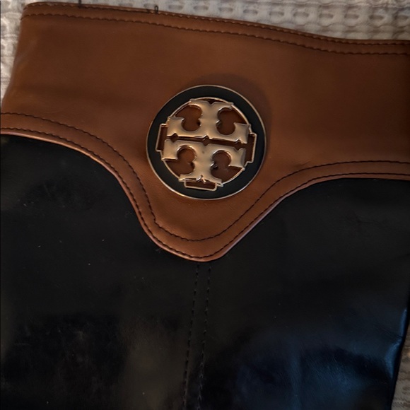 Tory Burch Black and Tan Heeled Boots - Picture 2 of 5
